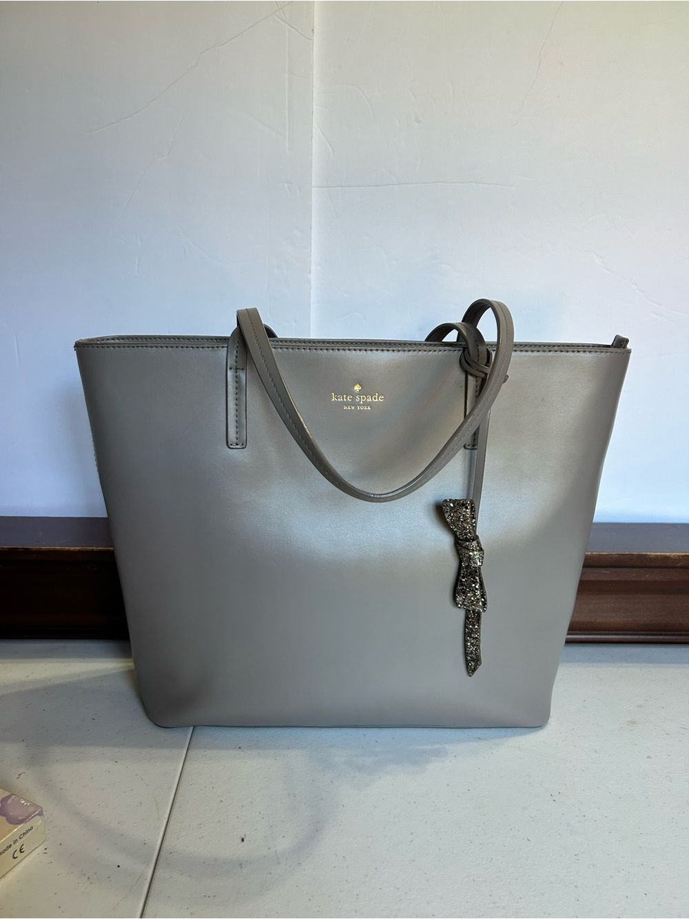 Kate Spade Janie Soft Taupe Smooth Leather Tote Bag WKRU6670 Lined EUC